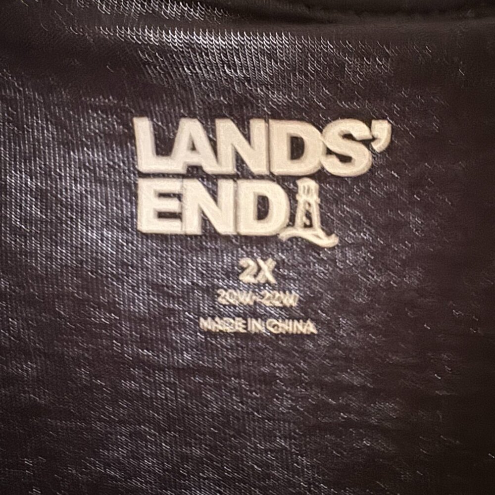 NWOT 2X Lands End Cotton blend black tuxedo tunic - Picture 3 of 3